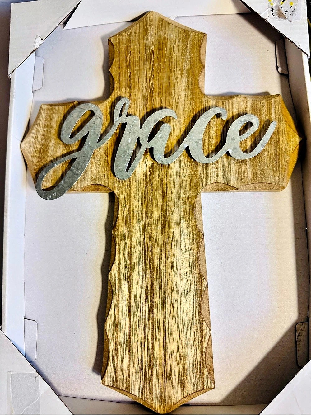 Wooden Grace Cross Wall Decor